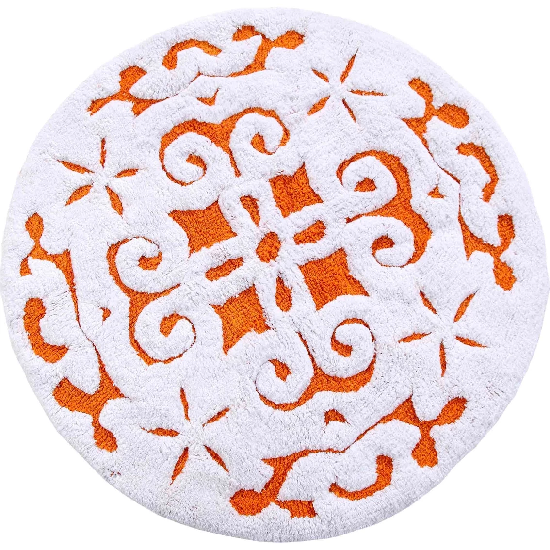 Cheap ???? Saffron Fabs Damask 36 In. Round Cotton Bath Rug ???? - Image 7