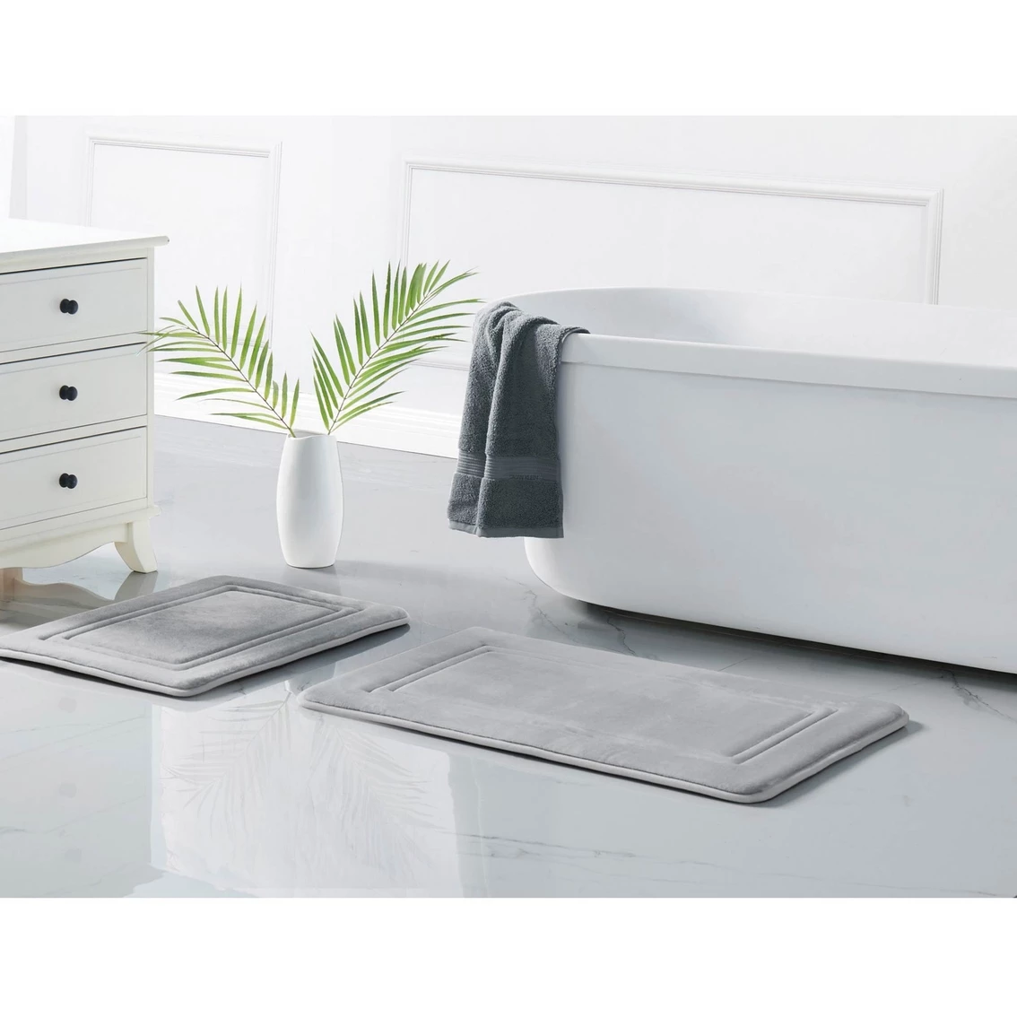 Buy ❤️ Truly Calm HeiQ Antimicrobial Memory Foam Bath Rug Set Of 2 ⌛ - Image 3