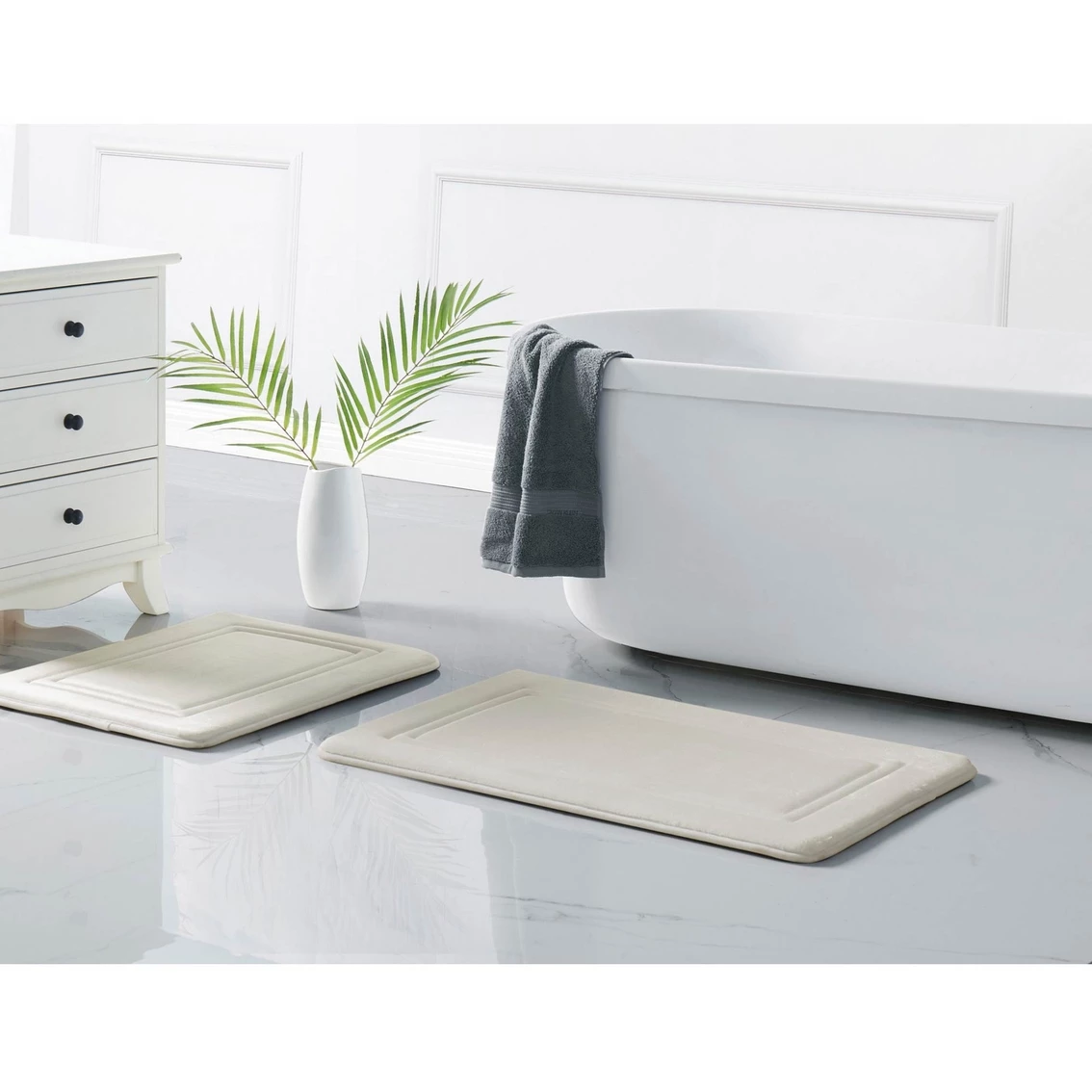 Buy ❤️ Truly Calm HeiQ Antimicrobial Memory Foam Bath Rug Set Of 2 ⌛ - Image 4