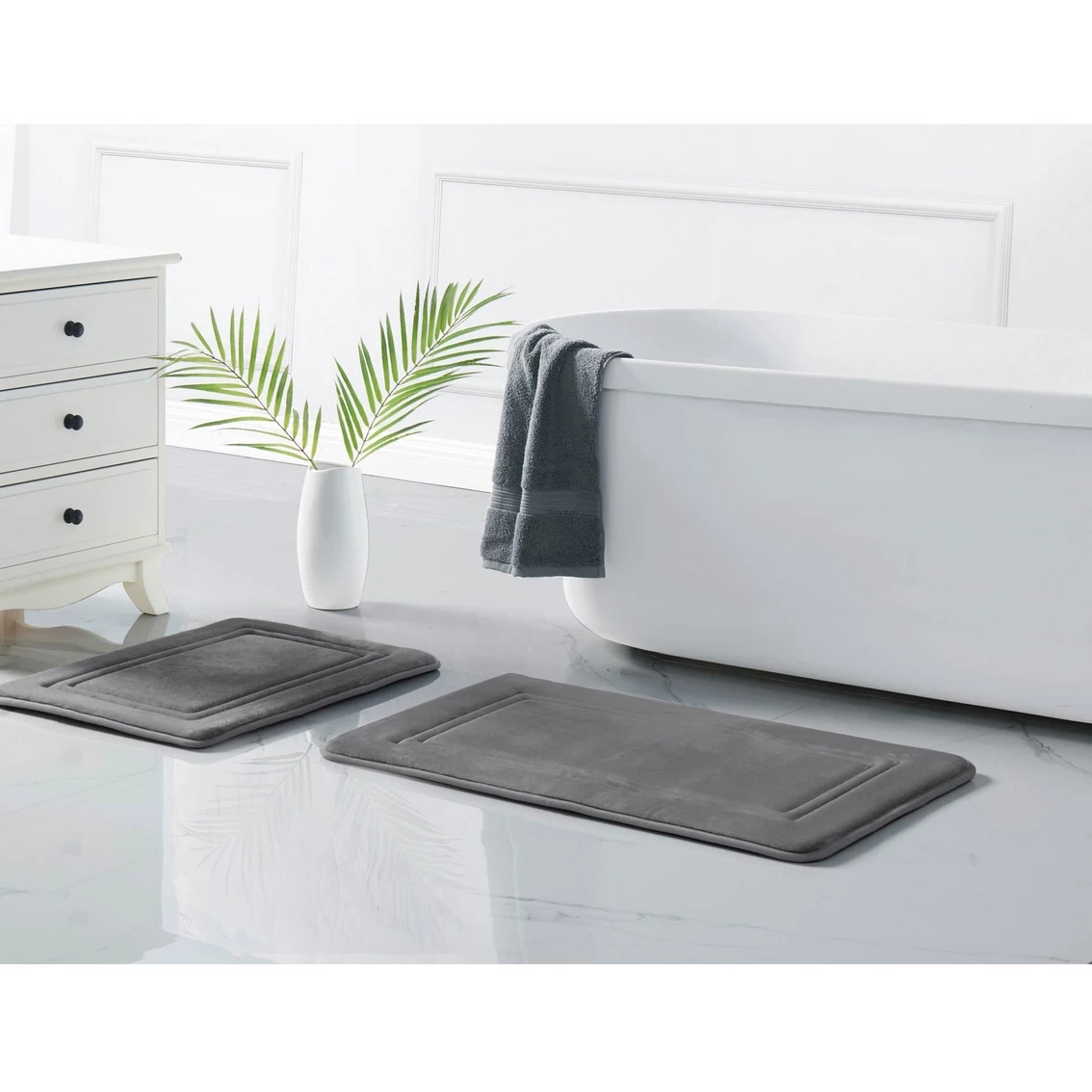 Buy ❤️ Truly Calm HeiQ Antimicrobial Memory Foam Bath Rug Set Of 2 ⌛ - Image 6