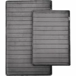 Outlet ???? Microdry Charcoal-Infused Memory Foam Bath Mat With GripTex Base 2 Pc. Set ????