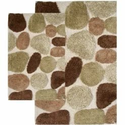 Best Sale ???? Chesapeake Merchandising Chesapeake Pebbles 2Pc. Khaki Bath Rug Set 26650 (21"x34" & 24"x40") ????