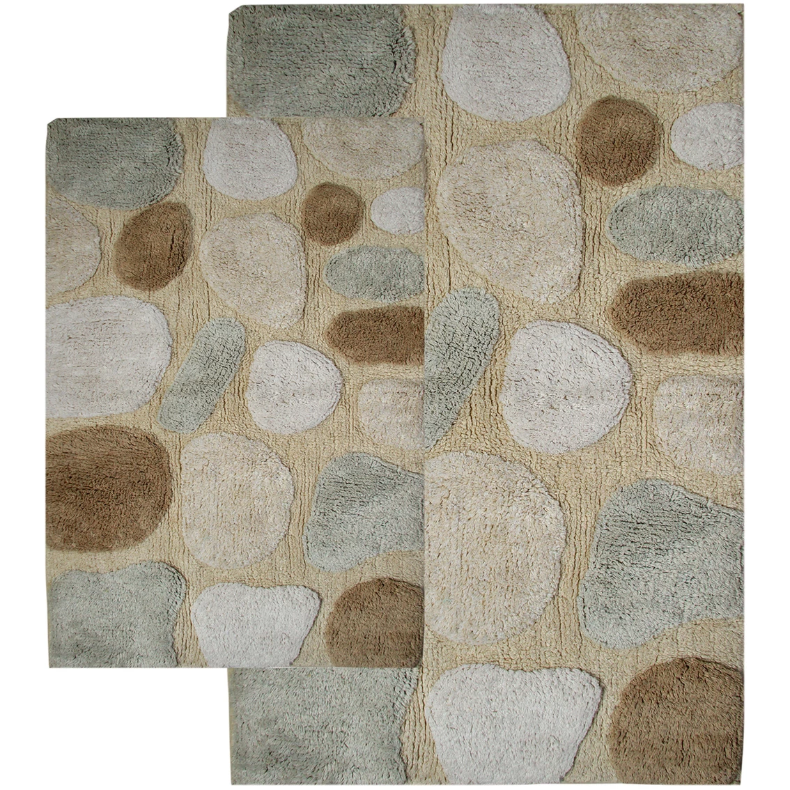 Best Sale ???? Chesapeake Merchandising Chesapeake Pebbles 2Pc. Khaki Bath Rug Set 26650 (21"x34" & 24"x40") ???? - Image 2