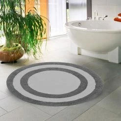 Deals ???? Saffron Fabs 36 In. Round Reversible Cotton Bath Rug ????