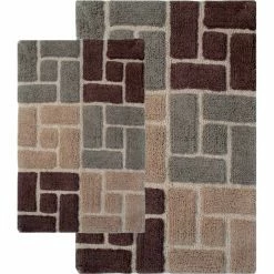 Outlet ???? Chesapeake Merchandising Chesapeake Berkeley 2 Pc. Tan Bath Rug Set 44700 (21"x34" & 24"x 40") ✨