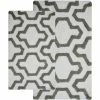 Budget ???? Saffron Fabs Quatrefoil 2 Pc. Bath Rug Set, 24 X 17 And 34 X 21 ????