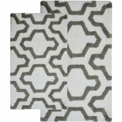 Budget ???? Saffron Fabs Quatrefoil 2 Pc. Bath Rug Set, 24 X 17 And 34 X 21 ????