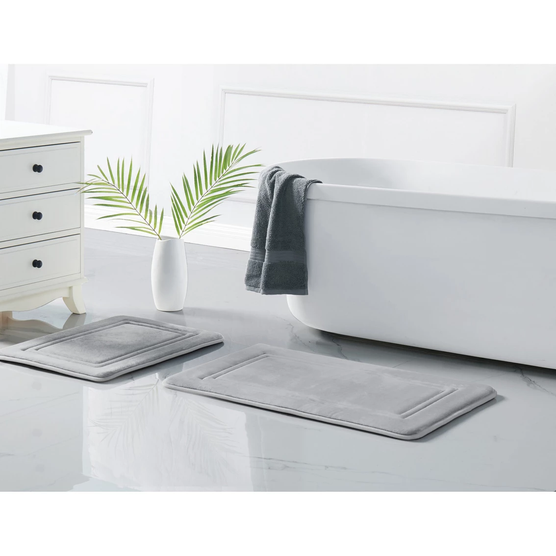 Best Pirce ???? Truly Calm HeiQ Antimicrobial Memory Foam Bath Rug Set Of 2 ???? - Image 4