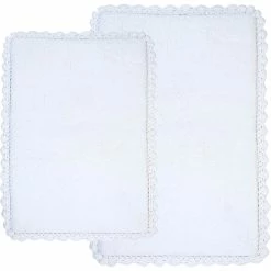 Coupon ???? Chesapeake Merchandising Chesapeake Crochet 2 Pc. White Bath Rug Set 43850 (21"x34" & 17"x24") ????