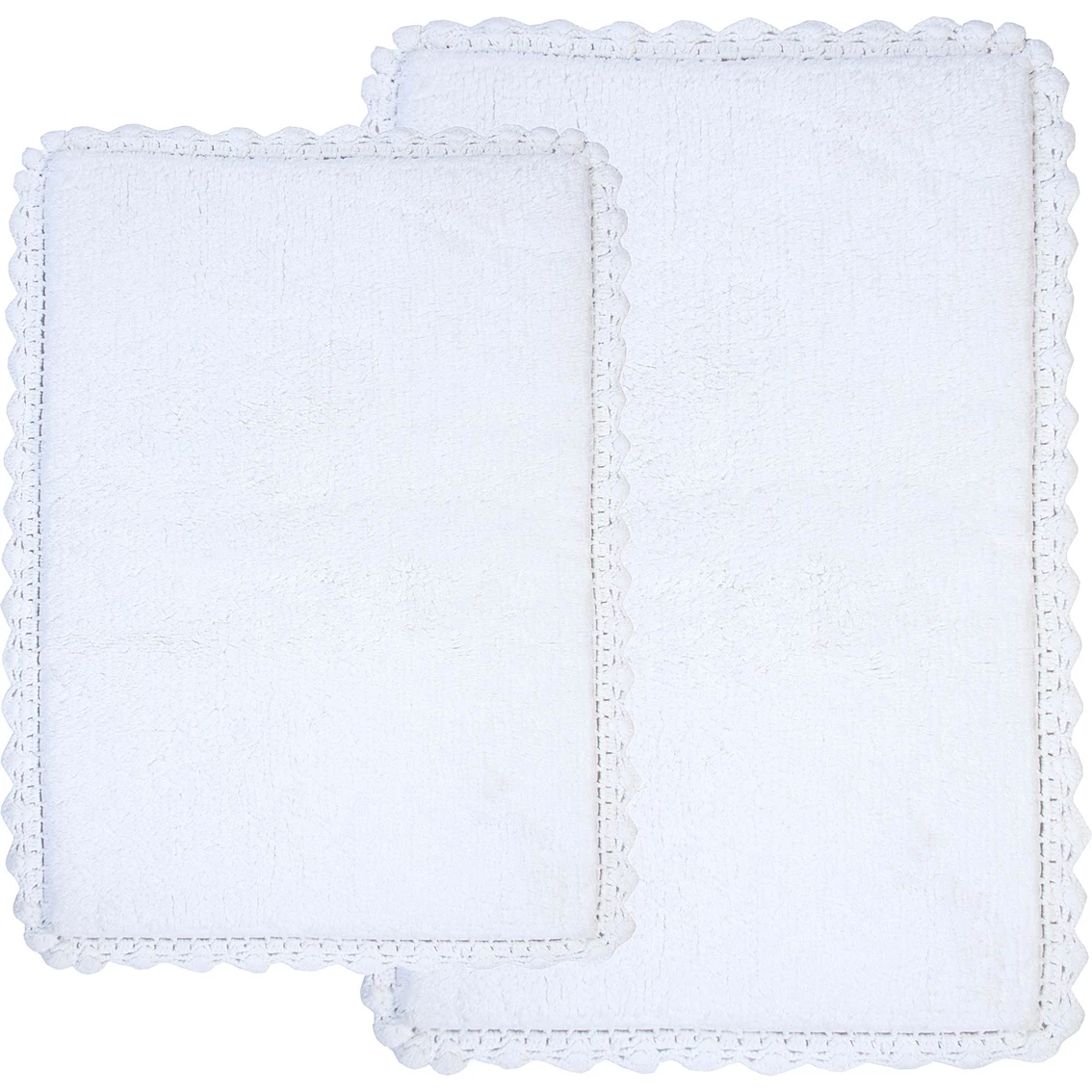 Coupon ???? Chesapeake Merchandising Chesapeake Crochet 2 Pc. White Bath Rug Set 43850 (21"x34" & 17"x24") ????