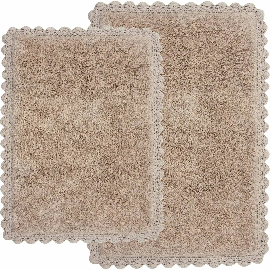 Coupon ???? Chesapeake Merchandising Chesapeake Crochet 2 Pc. White Bath Rug Set 43850 (21"x34" & 17"x24") ???? - Image 2