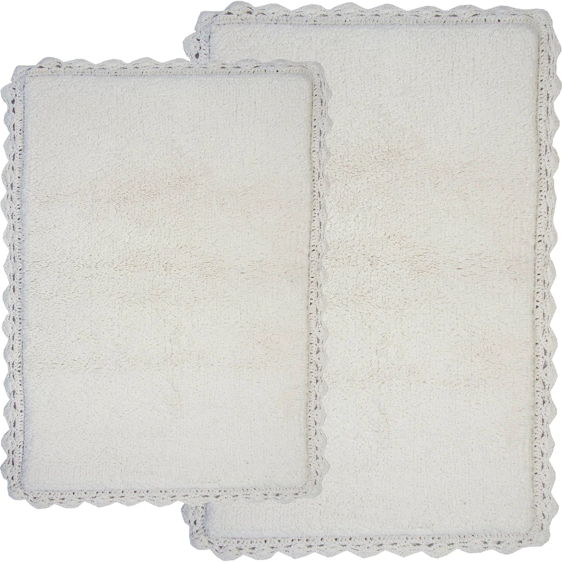 Coupon ???? Chesapeake Merchandising Chesapeake Crochet 2 Pc. White Bath Rug Set 43850 (21"x34" & 17"x24") ???? - Image 3